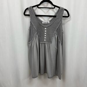 OneEleven North Swing With Me Waffle Knit Swing Tank Top Gray Large